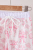 Pink bow floral print mom&me pants set