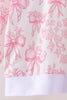 Pink bow floral print mom&me pants set