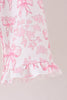 Pink bow floral print mom&me pants set