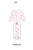 Pink bow floral print mom&me pants set