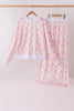 Pink bow floral print mom&me pants set