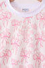 Pink bow floral print mom&me pants set