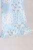 Blue floral bow checkered mom&me pants set