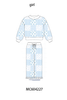 Blue floral bow checkered mom&me pants set