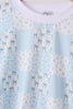 Blue floral bow checkered mom&me pants set