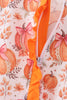 Orange Pumpkin Print Ruffle Romper