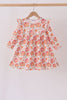 Orange Pumpkin Print Ruffle Dress
