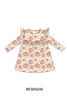 Orange Pumpkin Print Ruffle Dress