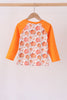 Orange Pumpkin Print Top