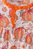 Orange Pumpkin Print Ruffle Dress
