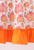 Orange Pumpkin Print Ruffle Dress