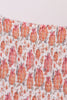 Orange Pumpkin Print Smocked Mom Dress