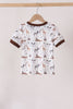 Brown zoo animal pocket top