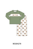 Green farm embroidery pants set