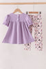 Purple spooky embroidery pants set