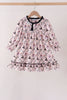 Pink Spooky print ruffle dress