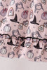 Pink Spooky print ruffle dress