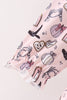 Pink Spooky print ruffle dress