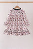 Pink Spooky print ruffle dress