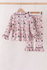 Pink Spooky print bamboo pajama set