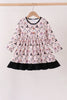 Pink Spooky print ruffle dress