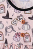 Pink Spooky print ruffle dress