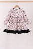 Pink Spooky print ruffle dress