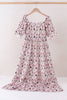 Pink Spooky print ruffle tiered mom dress