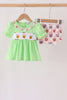 Green Jack-O-Lantern embroidery ruffle bloomer set