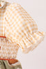 Vintage pumpkin smocked ruffle bubble