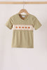Sage pumpkin embroidery top