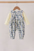 Vintage Floral Smocked Ruffle Romper Set