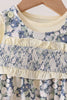 Vintage Floral Smocked Ruffle Romper Set
