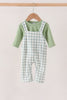 Sage plaid 2pc romper set