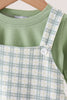 Sage plaid 2pc romper set