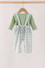 Sage plaid 2pc romper set