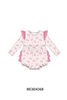Pink floral bow ruffle bubble