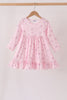 Pink floral bow ruffle dress