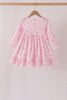 Pink floral bow ruffle dress