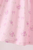Pink floral bow ruffle pants set
