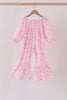 Pink Floral Bow Smocked Jumpsuit