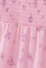 Pink Floral Bow Smocked mom dress