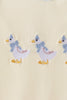 Beige goose embroidery romper