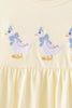 Beige goose embroidery ruffle pants set