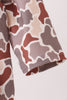 Khaki camoufalge cross deer embroidery ruffle bubble