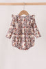 Khaki camoufalge cross deer embroidery ruffle bubble