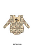Khaki camoufalge cross deer embroidery ruffle bubble