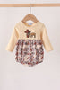 Khaki camoufalge cross deer embroidery bubble