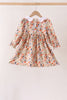 Coral floral smocked dress