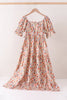 Coral floral tiered mom dress